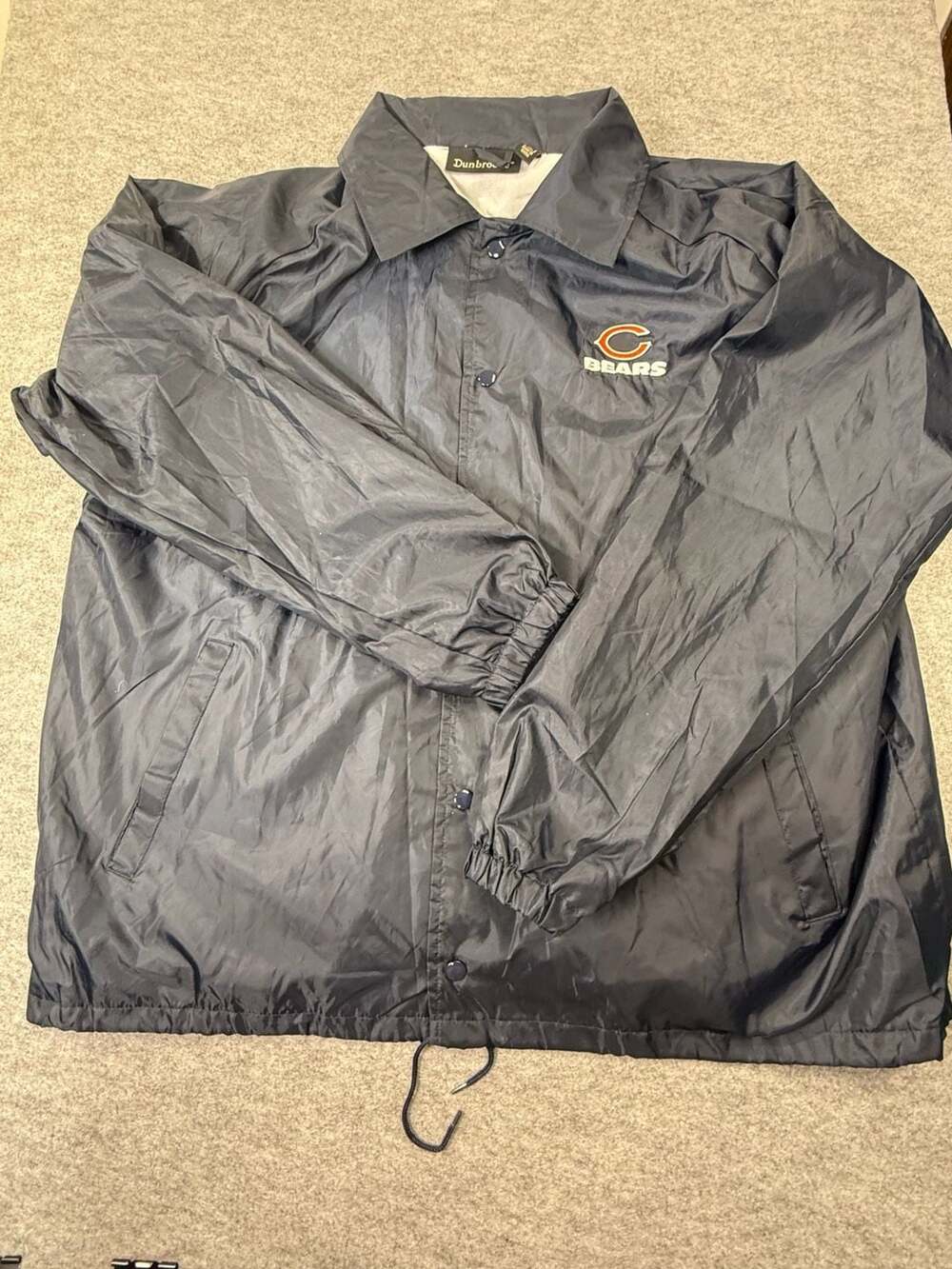 Dunbrooke Chicago Bears NFL Coach Jacket Snap Button Windbreaker XL
